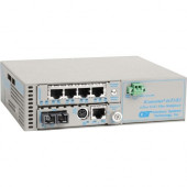 Omnitron Systems iConverter MUX/M Ethernet + 4xT1/E1 Fiber Multiplexer SC Single-Mode 12km - 4 x T1/E1 (RJ-48) + 1 x 10/100/1000BASE-T to 1 x SC Single-Mode, Univ. AC Powered, Lifetime Warranty - RoHS, WEEE Compliance 8823N-1-B