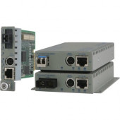 Omnitron Systems 10/100BASE-TX UTP to 100BASE-FX Media Converter and Network Interface Device - 1 x Network (RJ-45) - 1 x ST Ports - 10/100/1000Base-T - Internal - RoHS, WEEE Compliance 8921N-1-W