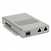 Omnitron Systems OmniConverter 10/100 PoE Ethernet Fiber Media Converter Switch RJ45 SFP Wide Temp - 2 x 10/100BASE-TX; 1 x 1 00BASE-X (SFP); US AC Powered; Lifetime Warranty - RoHS, WEEE Compliance 9319-0-21W