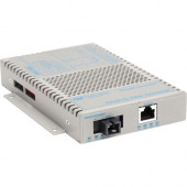 Omnitron Systems OmniConverter 10/100 PoE+ Ethernet Single-Fiber Media Converter Switch RJ45 SC Single-Mode BiDi 20km - 1 x 10/100BASE-TX; 1 x 100BASE-BX-U (1310/1550); US AC Powered; Lifetime Warranty - RoHS, WEEE Compliance 9330-1-11