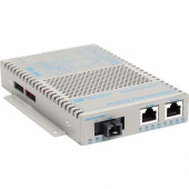 Omnitron Systems OmniConverter 10/100 PoE+ Ethernet Single-Fiber Media Converter Switch RJ45 SC Single-Mode BiDi 20km - 2 x 10/100BASE-TX; 1 x 100BASE-BX-D (1550/1310); US AC Powered; Lifetime Warranty - RoHS, WEEE Compliance 9331-1-21