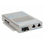 Omnitron Systems OmniConverter SL 10/100 PoE Ethernet Fiber Media Converter Switch RJ45 ST Single-Mode 30km Wide Temp - 2x 10/100BASE-TX; 1 x 100BASE-LX; US AC Powered; Lifetime Warranty - RoHS, WEEE Compliance 9341-1-21W