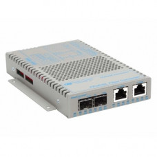 Omnitron Systems OmniConverter SL 10/100 PoE Ethernet Fiber Media Converter Switch RJ45 SFP Wide Temp - 2 x 10/100BASE-TX; 2 x 100BASE-FX; US AC Powered; Lifetime Warranty - RoHS, WEEE Compliance 9359-1-21W