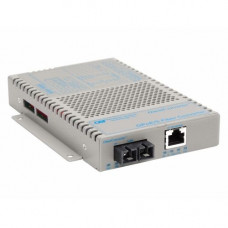 Omnitron Systems OmniConverter 10/100/1000 PoE Gigabit Ethernet Fiber Media Converter Switch RJ45 SC Multimode 550m Wide Temp - 1 x 10/100/1000BASE-T; 1 x 1000BASE-SX; US AC Powered; Lifetime Warranty - RoHS, WEEE Compliance 9402-0-11W