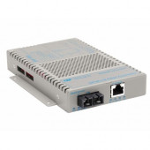 Omnitron Systems OmniConverter 10/100/1000 PoE+ Gigabit Ethernet Fiber Media Converter Switch RJ45 SC Multimode 550m - 1 x 10/100/1000BASE-T; 1 x 1000BASE-SX; Univ. AC Powered; Lifetime Warranty - RoHS, WEEE Compliance 9422-0-12