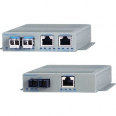 Omnitron Systems 10/100/1000 Media Converter with Power over Ethernet (PoE, PoE+ or 60W PoE) - Network (RJ-45) - 1x PoE+ (RJ-45) Ports - 1 x SC Ports - DuplexSC Port - Multi-mode - Gigabit Ethernet - 10/100/1000Base-T, 1000Base-SX - Rack-mountable, Deskto