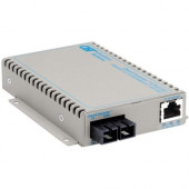 Omnitron Systems OmniConverter SE 10/100/1000 PoE Gigabit Ethernet Fiber Media Converter Switch RJ45 SC Multimode 550m - 1 x 10/100/1000BASE-T; 1 x 1000BASE-SX; US AC Powered; Lifetime Warranty - RoHS, WEEE Compliance 9462-0-11