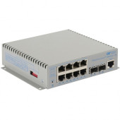 Omnitron Systems OmniConverter 10GPoE+/M PoE+, 2xSFP/SFP+, 8xRJ-45, 1xAC Powered Wide Temp - 10 Ports - Manageable - 2 Layer Supported - Modular - Optical Fiber, Twisted Pair - PoE Ports - Wall Mountable, DIN Rail Mountable, Shelf Mountable, Rack-mountabl