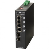 Omnitron Systems RuggedNet 10GPoE+/Si PoE+, 2xSFP/SFP+, 4xRJ-45, 2xDC Powered Industrial Temp - 6 Ports - Manageable - 2 Layer Supported - Modular - Optical Fiber, Twisted Pair - PoE Ports - Wall Mountable, DIN Rail Mountable, Shelf Mountable, Rack-mounta