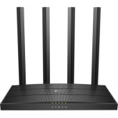 TP-Link Archer Wi-Fi 5 IEEE 802.11ac Ethernet Wireless Router - 2.40 GHz ISM Band - 4 GHz UNII Band - 4 x Antenna(4 x External) - 145.88 MB/s Wireless Speed - 4 x Network Port - 1 x Broadband Port - Gigabit Ethernet - VPN Supported - Desktop ARCHER A6_V3