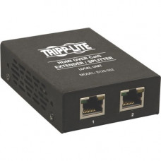 Tripp Lite 2-Port HDMI Over Cat5/Cat6 Video Extender / Splitter Intl Power Supply - 1 Input Device - 2 Output Device - 200 ft Range - 2 x Network (RJ-45) - 1 x HDMI In - Full HD - 1920 x 1080 - Twisted Pair - Category 6a - Rack-mountable, Wall Mountable, 