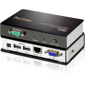 ATEN Proxime CE700A KVM Console/Extender - 1 Computer(s) - 1 Local User(s) - 1 Remote User(s) - 492.13 ft Range - WUXGA - 1920 x 1200 Maximum Video Resolution - 2 x Network (RJ-45) - 4 x USB - 2 x VGA - Proprietary Interface - 5.3 V DC Input Voltage - Rac