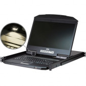 ATEN SOHO CL3116 LCD Rack Console - 256 Computer(s) - 18.5" LCD - HD - 1366 x 768PS/2 Port - 1 x USB - 16 x VGA - Keyboard - TouchPad - 120 V AC, 230 V AC Input Voltage - 1U High - Metal, Plastic CL3116NX