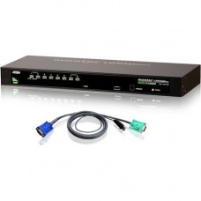 ATEN CS1308KIT KVM Switch - 8 x 1 - 8 x SPHD-15 Keyboard/Mouse/Video - 1U - Rack-mountable - RoHS, WEEE Compliance CS1308KIT