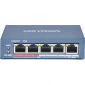 Hikvision Unmanaged Ethernet PoE Switch - 5 Ports - 2 Layer Supported - Twisted Pair - Desktop, Wall Mountable - 1 Year Limited Warranty - TAA Compliance DS-3E0105P-E2