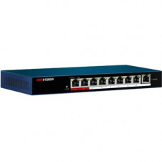 Hikvision Unmanaged PoE Switch - 9 Ports - 2 Layer Supported - Twisted Pair - Desktop, Wall Mountable - TAA Compliance DS-3E0109P-E/M