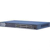 Hikvision 24-Port Gigabit Unmanaged PoE Switch - 24 Ports - 2 Layer Supported - Modular - Twisted Pair, Optical Fiber - TAA Compliance DS-3E0526P-E