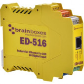 Brainboxes ED-516 Ethernet To Digital IO 16 Inputs - Twisted Pair - 1 x Network (RJ-45) - 1 x Serial Port - 10/100Base-TX - Fast Ethernet - Management Port - Rail-mountable - TAA Compliant ED-516-X20M