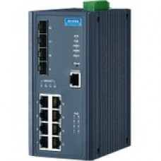 B&B Electronics Mfg. Co 8GE POE+4G SFP MANAGED ETHERNET SWITCH, IEEE802.3AF/AT, 46-57VDC EKI-7712G-4FPI-AE