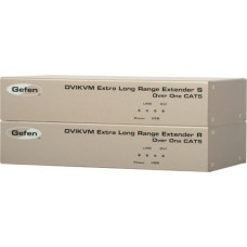 Gefen DVIKVM Extra Long Range Extender - 1 Computer(s) - 330 ft Range - WUXGA - 1920 x 1200 Maximum Video Resolution - 2 x Network (RJ-45) - 4 x USB - 2 x DVI - 5 V DC Input Voltage - Rack-mountable - 1U EXT-DVIKVM-ELR