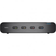 Belkin Advanced Secure Dual-Head DVI-I KVM Switch; 4-Port - 4 Computer(s) - 1 Local User(s) - 3840 x 2160 - 2 x PS/2 Port - 6 x USB - 10 x DVI - Desktop, Under Table, Wall Mountable - TAA Compliance F1DN104E-3