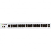 FORTINET FortiGate 140E-POE Network Security/Firewall Appliance - 40 Port - 1000Base-X, 1000Base-T Gigabit Ethernet - AES (256-bit), SHA-256 - USB - 16 x RJ-45 - 24 x PoE Ports - 2 - SFP (mini-GBIC) - 2 x SFP - Manageable - 1U - Rack-mountable FG-140E-POE