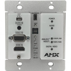 Harman International Industries AMX Decor Style Wallplate Encoder with KVM, Black - 1 Computer(s) - WUXGA - 1920 x 1200 Maximum Video Resolution x Network (RJ-45) - 2 x USB - 1 x HDMI - 1 x VGA - Wall Mountable FGN1115-WP-BL