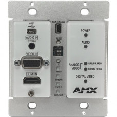 Harman International Industries AMX NMX-ENC-N1115-WP KVM Extender - 1 Computer(s) - WUXGA - 1920 x 1200 Maximum Video Resolution x Network (RJ-45) - 2 x USB - 1 x HDMI - 1 x VGA - Wall Mountable FGN1115-WP