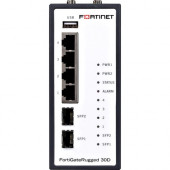 FORTINET FortiGate Rugged 30D Network Security/Firewall Appliance - 4 Port - 1000Base-T, 1000Base-X Gigabit Ethernet - AES (256-bit), SHA-256 - USB - 4 x RJ-45 - 2 - SFP (mini-GBIC) - 2 x SFP - Manageable - Desktop, DIN Rail Mountable, Wall Mountable FGR-