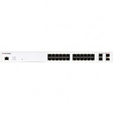 FORTINET FortiSwitch 124E-PoE Ethernet Switch - 24 Ports - Manageable - 2 Layer Supported - Modular - Twisted Pair, Optical Fiber - 1U High - Rack-mountable, Standalone - Lifetime Limited Warranty FS-124E-POE