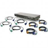 IOGEAR GCS1808KIT Combo KVM Switch - 8 x 1 - 8 x SPDB-15 Keyboard/Mouse/Video - 1U - Rack-mountable - RoHS Compliance GCS1808KIT