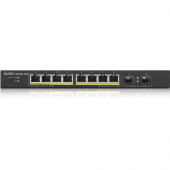 Zyxel 8-Port GbE Smart Managed PoE Switch with GbE Uplink - 8 Ports - Manageable - 2 Layer Supported - Modular - Twisted Pair, Optical Fiber - Under Table, Desktop, Wall Mountable - Lifetime Limited Warranty-RoHS Compliance GS1900-10HP