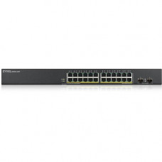 Zyxel 24-port GbE Smart Managed PoE Switch with GbE Uplink - 24 Ports - Manageable - 2 Layer Supported - Modular - 2 SFP Slots - 206.50 W Power Consumption - 170 W PoE Budget - Twisted Pair, Optical Fiber - PoE Ports - Rack-mountable, Desktop - Lifetime L