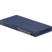 Netgear GS716TP Ethernet Switch - 16 Ports - Manageable - 4 Layer Supported - Modular - 300 W PoE Budget - Twisted Pair, Optical Fiber - PoE Ports - Rack-mountable, Desktop - Lifetime Limited Warranty GS716TP-100NAS