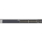 Netgear 28-Port Gigabit Stackable Smart Switch - 24 Ports - Manageable - 3 Layer Supported - Rack-mountable-None Listed Compliance GS728TX-100NES