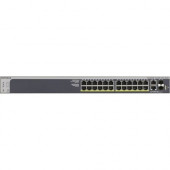 Netgear 28 PoE+ Port Gigabit Stackable Smart Switch - 24 Ports - Manageable - 3 Layer Supported - Rack-mountable GS728TXP-100NES