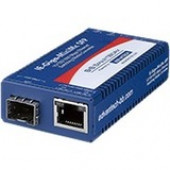 Advantech  B+B SmartWorx 10/100/1000Mbps Miniature Media Converter with LFPT - 1 x Network (RJ-45) - Gigabit Ethernet - 10/100/1000Base-TX - 1 x Expansion Slots - SFP (mini-GBIC) - 1 x SFP Slots - Rail-mountable, Wall Mountable IMC-370-SFP-PS-A