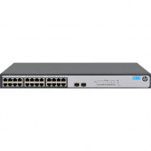 HPE 1420-24G-2SFP Switch - 24 Ports - Gigabit Ethernet - 10/100Base-TX, 10/100/1000Base-T, 1000Base-X - 2 Layer Supported - 2 SFP Slots - Power Supply - Twisted Pair, Optical Fiber - 1U High - Rack-mountable, Desktop - Lifetime Limited Warranty - TAA Comp