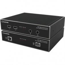 Black Box KVXHP-100 KVM Extender - 2 Computer(s) - 2 Local User(s) - 13123.36 ft Range - 4K - 4096 x 2160 Maximum Video Resolution - 2 x Network (RJ-45) - 6 x USB - DisplayPort - 12 V DC Input Voltage - Rack-mountable - 1U - TAA Compliant KVXHP-100