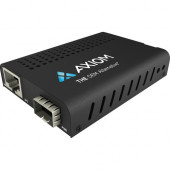 Axiom Mini 1Gbs RJ45 to SFP Fiber Media Converter - Open SFP Port - 1 x Network (RJ-45) - Gigabit Ethernet - 10/100/1000Base-TX, 100/1000Base-FX - 1 x Expansion Slots - SFP (mini-GBIC) - Standalone MC03-SFP-AX