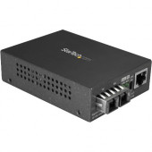 Startech.Com Multimode SC Fiber Ethernet Media Converter - 1000BASE-SX Gigabit Fiber Optic to Copper Bridge - 10/100/1000 Network - 550m - Multimode fiber Ethernet media converter extends & bridges copper networks - 10/100/1000 (Gigabit), 1000BASE-SX,