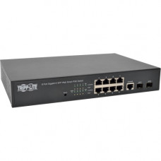 Tripp Lite 8-Port Gigabit Ethernet Switch L2 Managed w/ PoE 10/100/1000Mbps - 8 x Gigabit Ethernet Network, 2 x Gigabit Ethernet Expansion Slot - Manageable - Twisted Pair, Optical Fiber - Modular - 2 Layer Supported - 1U High - Rack-mountable, Desktop - 