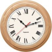 Pyramid TimeTrax Sync 16in Analog Clock - Oak Wood Roman Numeral Face - Analog - Quartz S9A6AKGBXO