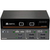 VERTIV Cybex SC920D Secure 2-Port KVM Switch, Dual-Head DisplayPort - 2 Computer(s) - 1 Local User(s) - 3840 x 2160 - 2 x PS/2 Port - 2 x USB - Desktop, Rack-mountable - 4 x DisplayPort - TAA Compliant SC920D-202