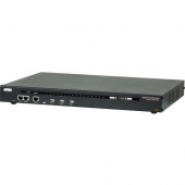 ATEN 16-Port Serial Console Server with Dual Power/LAN - Twisted Pair - 2 x Network (RJ-45) x USB - 16 x Serial Port - 10/100/1000Base-T - Gigabit Ethernet - Rack-mountable, Desktop SN0116CO