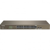 Tenda 24-Port Gigabit Unmanaged Switch with 2 SFP Slots - 24 Ports - 10/100/1000Base-T - 2 Layer Supported - Modular - 2 SFP Slots - Power Supply - Twisted Pair, Optical Fiber - 1U High - Desktop, Rack-mountable TEG1024F