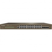 Tenda L3 Managed Switch - 24 Ports - Manageable - Gigabit Ethernet - 10/100/1000Base-T, 1000Base-X - 3 Layer Supported - Modular - 4 SFP Slots - Power Supply - Optical Fiber, Twisted Pair - 1U High - Rack-mountable TEG5328F