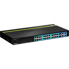 Trendnet 24-Port 10/100Mbps Web Smart PoE Switch - 2 x SFP (mini-GBIC) - 24 x 10/100Base-TX, 4 x 10/100/1000Base-T - TAA Compliance-RoHS Compliance TPE-224WS