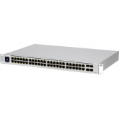 UBIQUITI UniFi USW-48-PoE Ethernet Switch - 48 Ports - Manageable - 2 Layer Supported - Modular - 195 W PoE Budget - Twisted Pair, Optical Fiber - PoE Ports - 1U High - Rack-mountable, Desktop - 1 Year Limited Warranty USW-48-POE