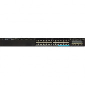 Cisco Catalyst 3650-24T Layer 3 Switch - 24 Ports - Manageable - Refurbished - 4 Layer Supported - Modular - Twisted Pair, Optical Fiber - 1U High - Rack-mountable, Desktop - Lifetime Limited Warranty WS-C3650-24TD-E-RF